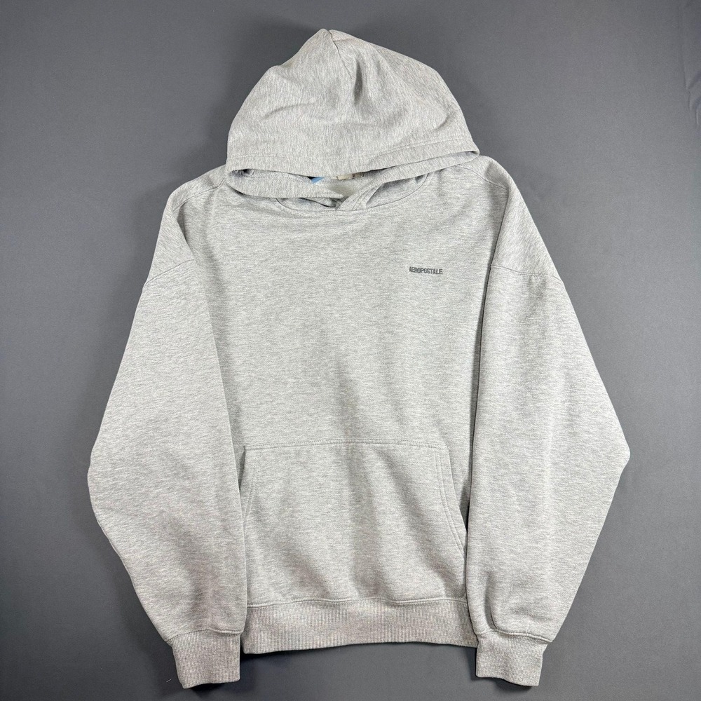 AÉROPOSTALE Hoodie Long Sleeve Heather Gray Large